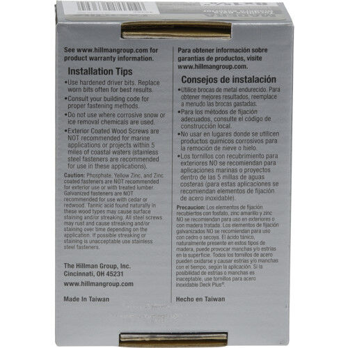 Hillman Fas-N-Tite Exterior Coated Wood Screws, #8 x 1-5/8-In, 150-Pk