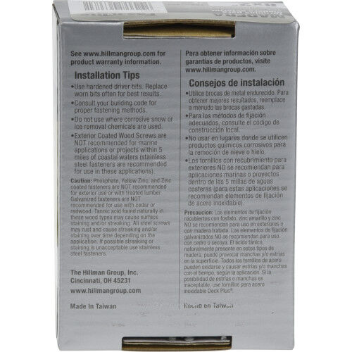 Hillman Fas-N-Tite Exterior Coated Wood Screws, #8 x 2-In, 1-Lb