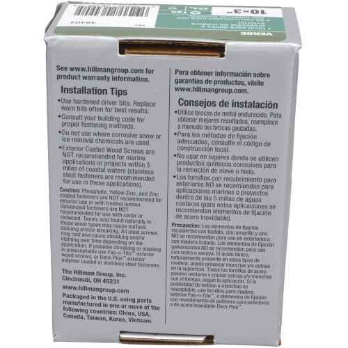 Hillman Deck Plus #10 X 3-In Green Deck Screws, 1-Lb