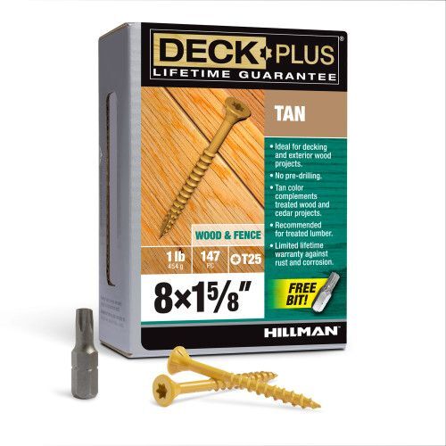Hillman Deck Plus Tan Deck Screws, #8 x 1-5/8-In, 147-Pk