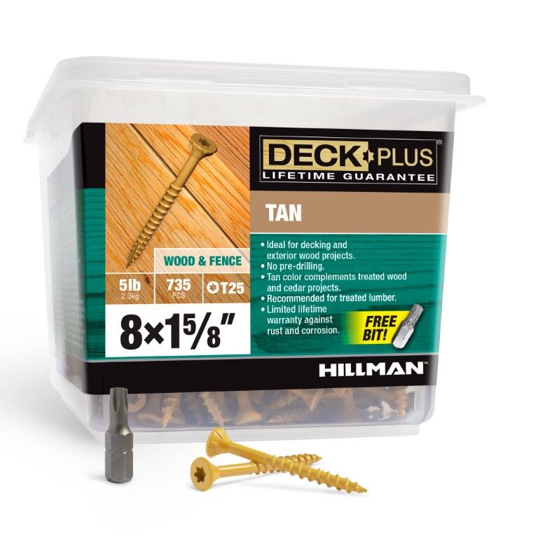 Hillman Deck Plus Tan Deck Screws, #8 x 1-5/8-In, 735-Pk