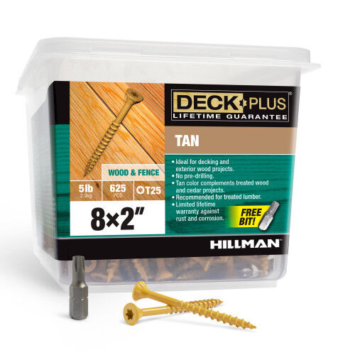 Hillman Deck Plus Tan Deck Screws #8 X 2-In, 5-Lb Box
