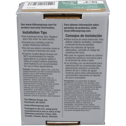 Hillman Deck Plus Tan Deck Screws, #10 x 3-In, 1-Lb