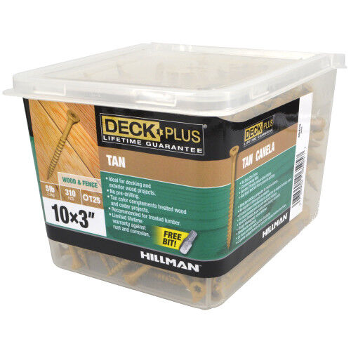 Hillman Deck Plus Tan Deck Screws, #10 X 3-In, 5-Lb