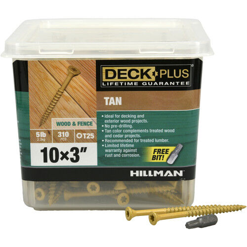 Hillman Deck Plus Tan Deck Screws, #10 X 3-In, 5-Lb