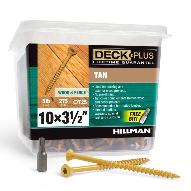 Hillman Deck Plus Tan Deck Screws, #10 x 3 1/2-In, 5-Lb