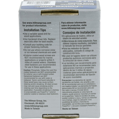 Hillman Power Pro Exterior #10 X 4-In Wood Screws, 1-Lb