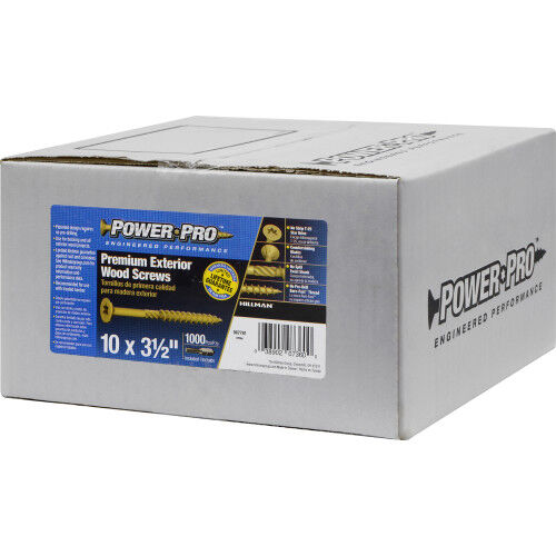 Hillman Power Pro Premium Exterior Wood Screws, 3 1/2-In