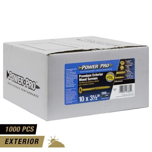 Hillman Power Pro Premium Exterior Wood Screws, 3 1/2-In
