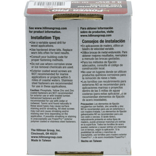 Hillman Power Pro Premium Exterior Trim Screws, #8 x 2-1/2-In, 128-Pk