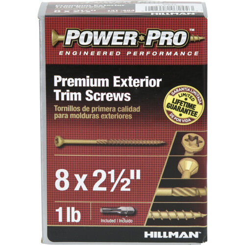 Hillman Power Pro Premium Exterior Trim Screws, #8 x 2-1/2-In, 128-Pk