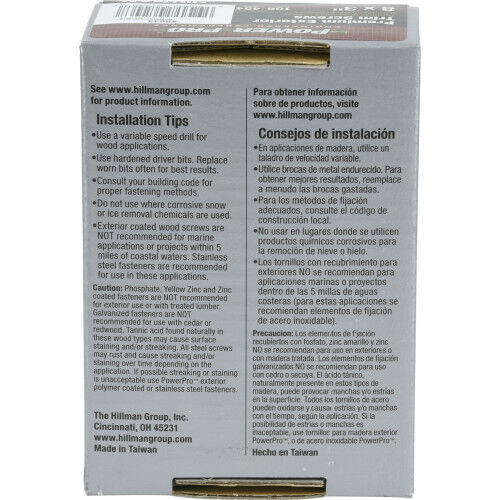 Hillman Power Pro Premium Exterior Trim Screws, #8 X 3-In, 1-Lb Box