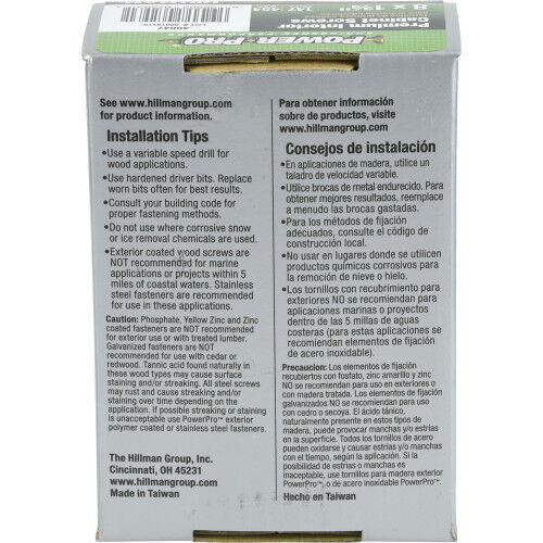 Hillman Power Pro Truss Head Star Drive Cabinet Screws, #8 X 1-3/4-In, 1-Lb Box