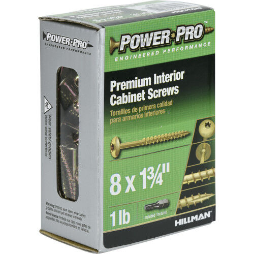 Hillman Power Pro Truss Head Star Drive Cabinet Screws, #8 X 1-3/4-In, 1-Lb Box