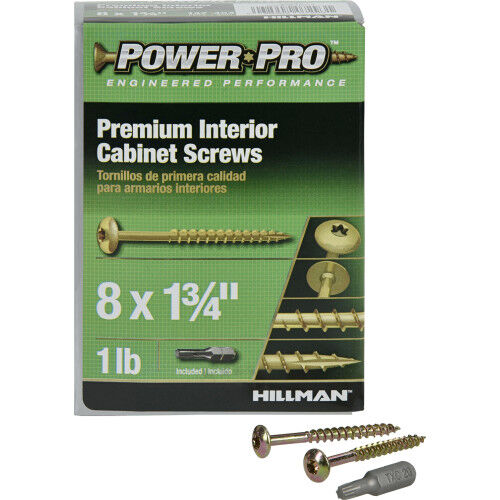 Hillman Power Pro Truss Head Star Drive Cabinet Screws, #8 X 1-3/4-In, 1-Lb Box