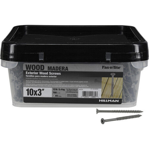 Hillman Exterior Coated Wood Screws, #10 x 3-In, 768-Pk