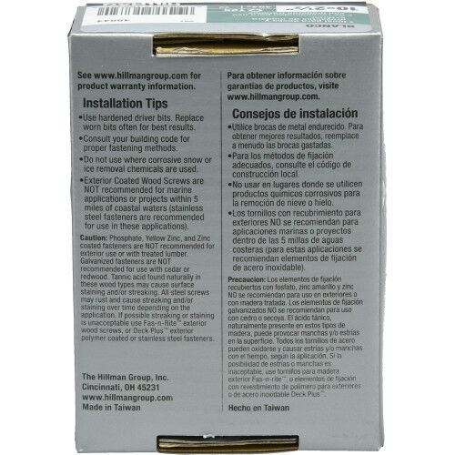 Hillman Deck Plus White Deck Screws, #10 x 2-1/2-In, 73-Pk