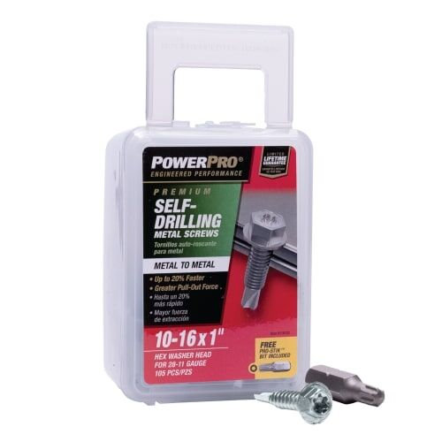 Power Pro Premium Self-Drilling Metal Screws, #10-32 X 1-In, 1-Lb