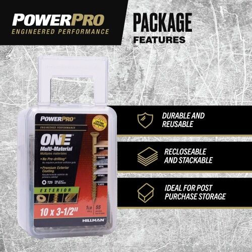Hillman Power Pro One Flat Exterior Bronze Multi-Material Screws, #10 x 3 1/2-In, 1-Lb