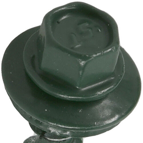 Hillman Power Pro Forest Green Self Drilling Metal-to-Wood Roofing Screws, #10 X 1-1/2 In