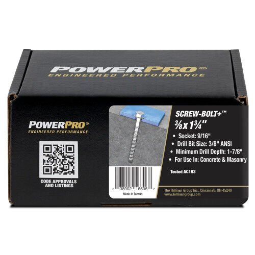 Hillman Screw-Bolt+ Anchors, 3/8-In X 1 3/4-In, 15-Pk