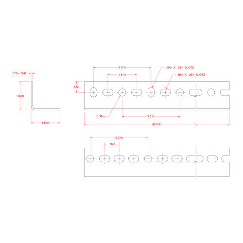 Hillman SteelWorks Zinc-Plated Slotted Angle, 1-1/2-In X 1-1/2-In X 4-Ft