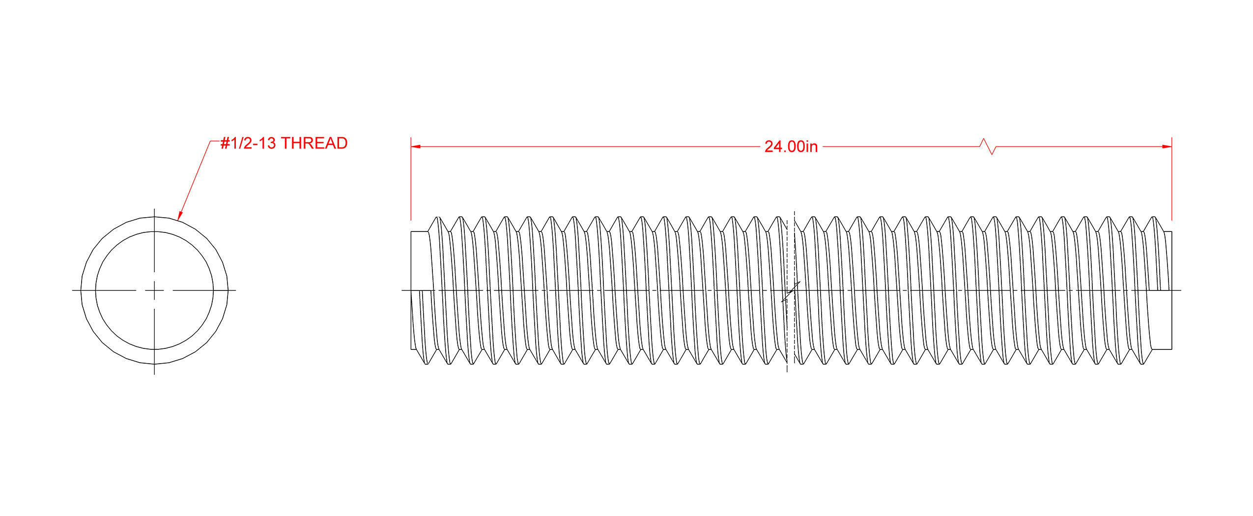 Hillman SteelWorks Zinc Plated Coarse Threaded Rod, 1/2-In - 13 x 2-Ft