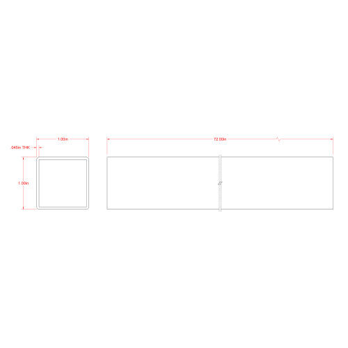 Hillman SteelWorks Weldable Hot-Rolled Steel Square Tube, 1-In x 6-Ft