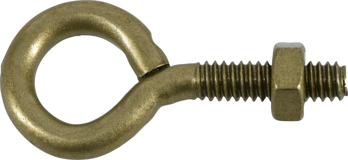 Hillman Durasteel Eye Bolt With Nut Gold, 1/4-In - 20 x 2-In