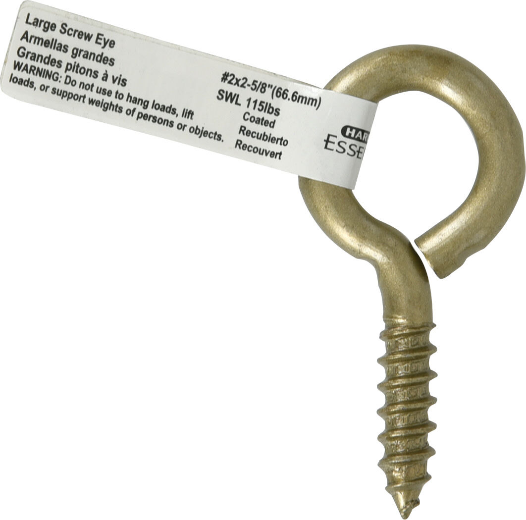 Hillman Durasteel Gold Screw Eye, 0.263-In x 2 5/8-In