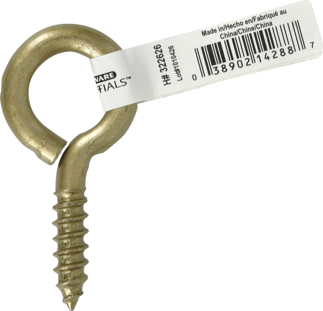 Hillman Durasteel Gold Screw Eye, 0.263-In x 2 5/8-In