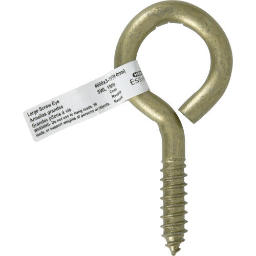 Hillman Durasteel Gold Flagged Screw Eye , 0.363 X 3-7/8 In