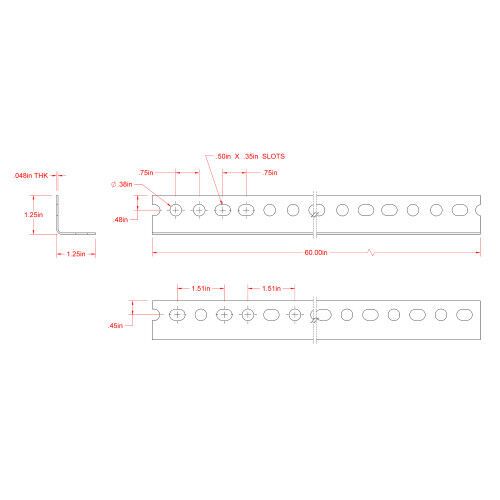 Hillman SteelWorks Zinc Plated Slotted Angle, 1-1/4-In X 1-1/4-In X 5-Ft