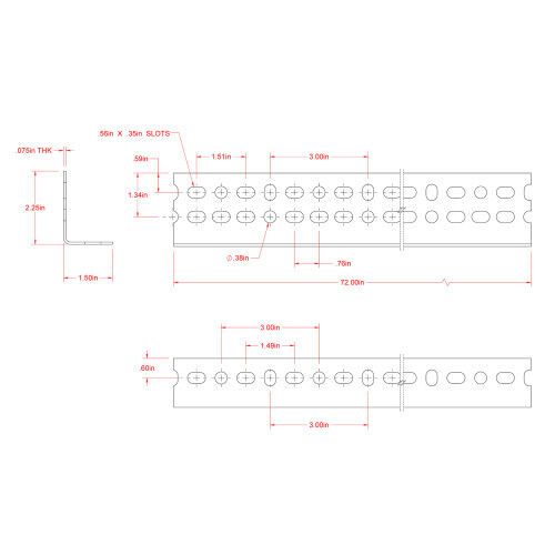 Hillman SteelWorks Zinc-Plated Slotted Offset Angle, 2 1/4-In x 1 1/2-In x 6-Ft