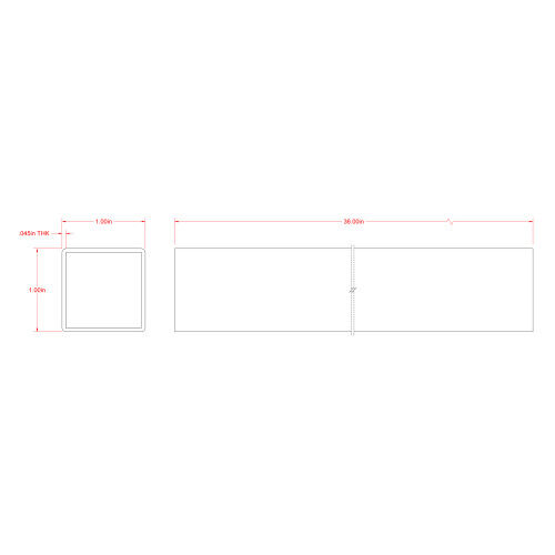 Hillman SteelWorks Weldable Hot-Rolled Steel Square Tube, 1-In x 3-Ft