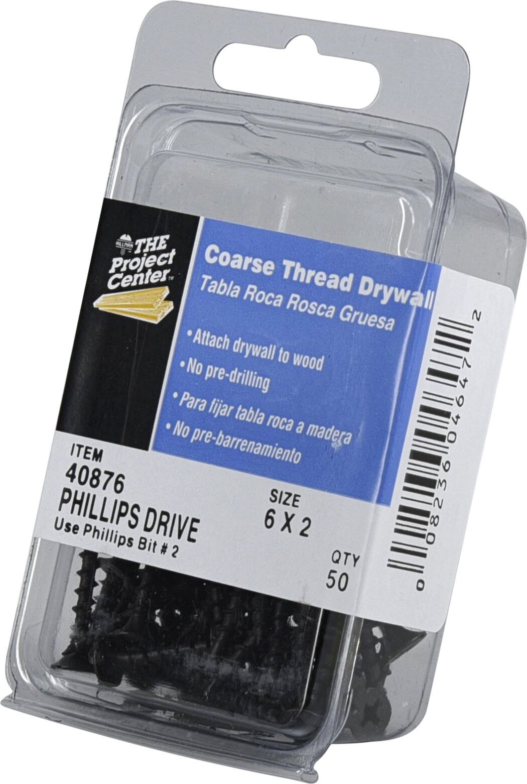 Hillman Coarse Thread Drywall Screws, #6 x 2-In, 50-Pc