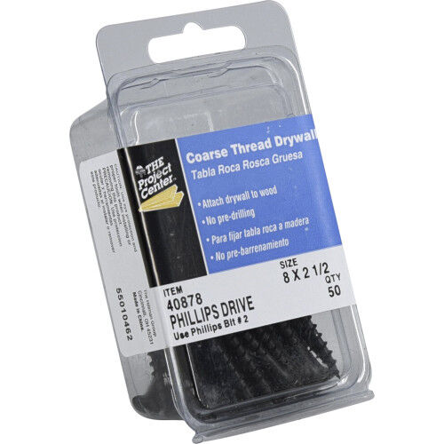 Hillman Coarse Thread Drywall Screws, #8 X 2-1/2-In, 50-Pc