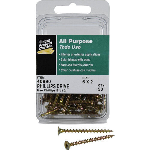 Hillman Bugle Head Phillips Interior Construction Wood Screws, #6 X 2-In, 50-Pc