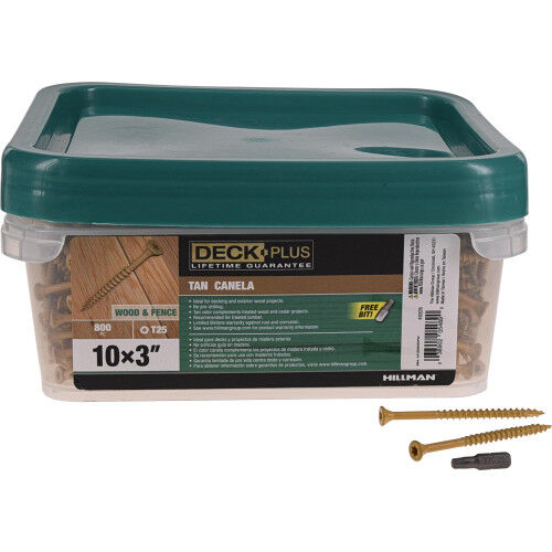 Hillman Deck Plus Tan Deck Screws, #10 x 3-In, 800-Pk