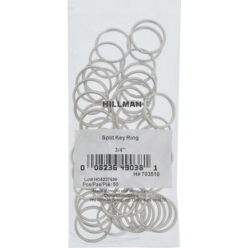 Hillman Open Stock Split Rings, 3/4-In, 50-Pk