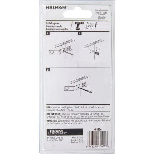 Hillman Hardware Essentials Chrome Keyed Swivel Staple Safety Hasp, 4-1/2 In