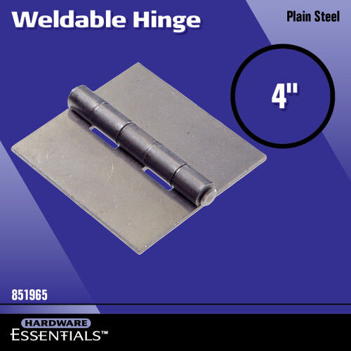 Hillman Hardware Essentials Plain Steel Weldable Surface Hinge Square Corner, 4-In