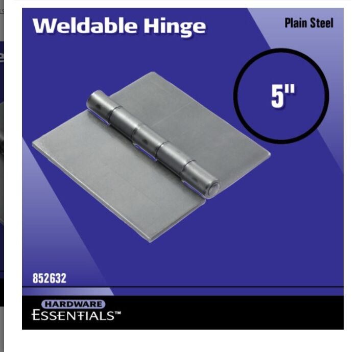 Hillman Hardware Essentials Weldable Surface Square Steel Hinge, 5-In