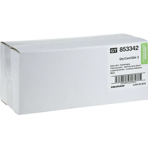 Hillman Hardware Essentials Black Gate Latch For Outswing Gate