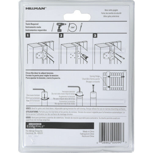 Hillman Hardware Essentials Black Heavy Duty Spring T-Hinge, 3-1/2-In