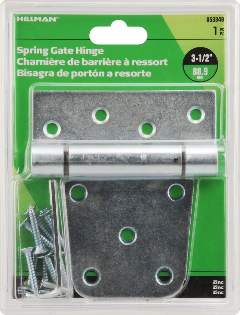 Hillman Hardware Essentials Zinc Heavy Duty Spring T-Hinge, 3 1/2-In