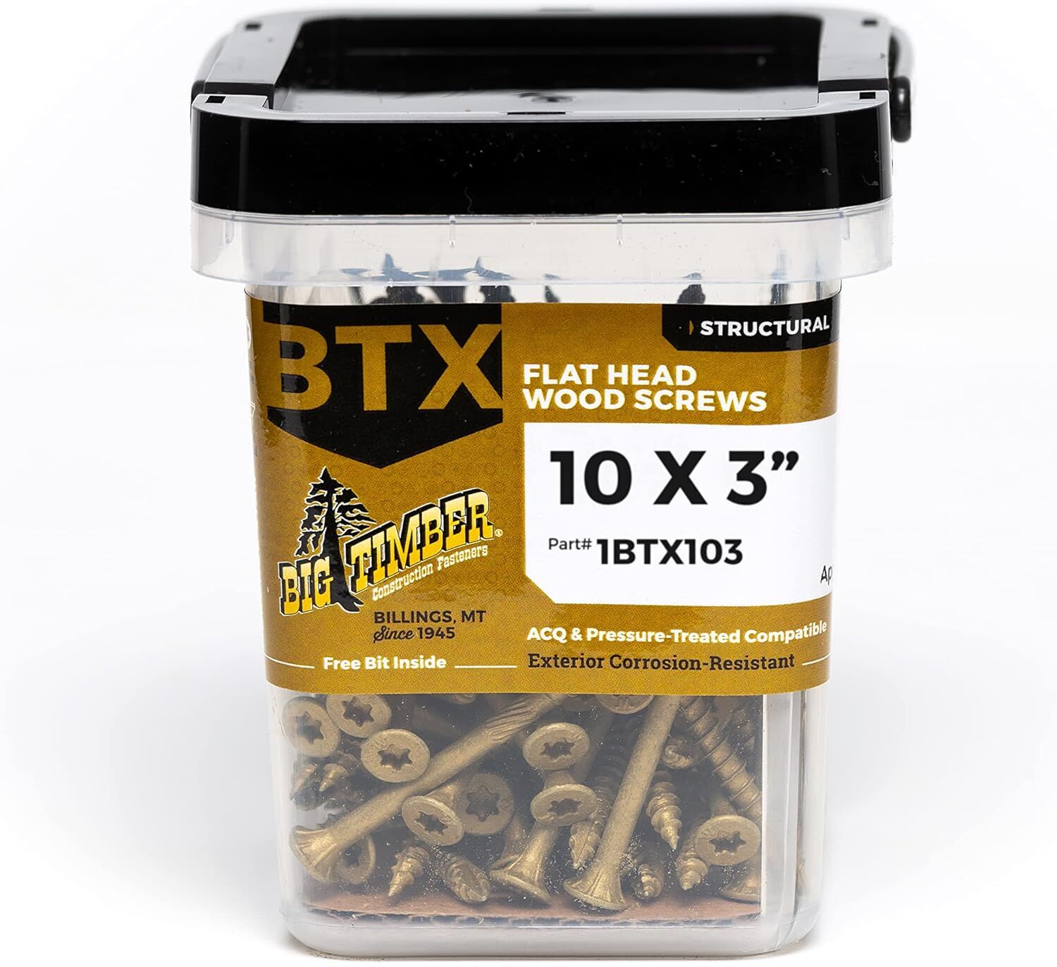 Big Timber BTX Bronze Exterior Multi-Purpose Wood Screw, 10 x 3-In, 1-Lb