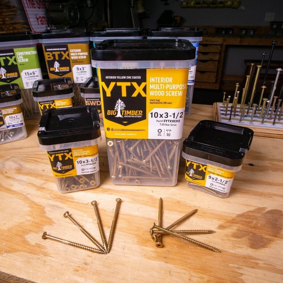 Big Timber YTX Interior Yellow Zinc Plated Multi-Purpose Wood Screw, T-25, #9 x 2-1/2-In, 470-Pk 