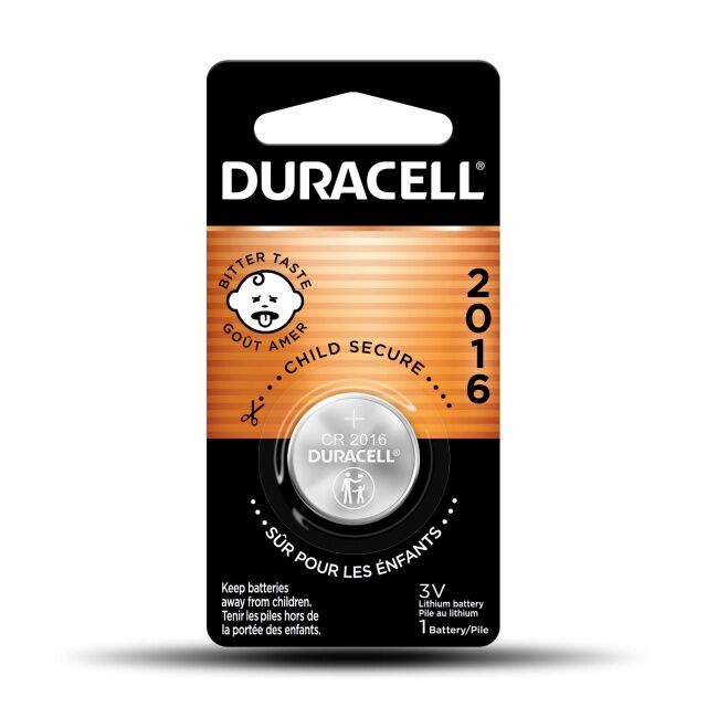 Duracell 2016 Lithium Coin Battery With Bitter Coating