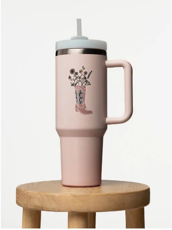 Hello Care Collective Western Wildflower Sip and Go Tumbler, 40-Oz